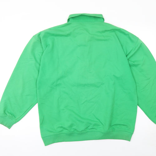 Dash Men's Green Long Sleeve Polo Shirt Size S Cotton Blend
