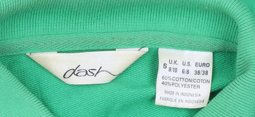 Dash Men's Green Long Sleeve Polo Shirt Size S Cotton Blend