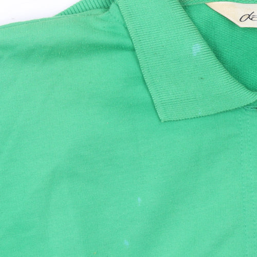 Dash Men's Green Long Sleeve Polo Shirt Size S Cotton Blend