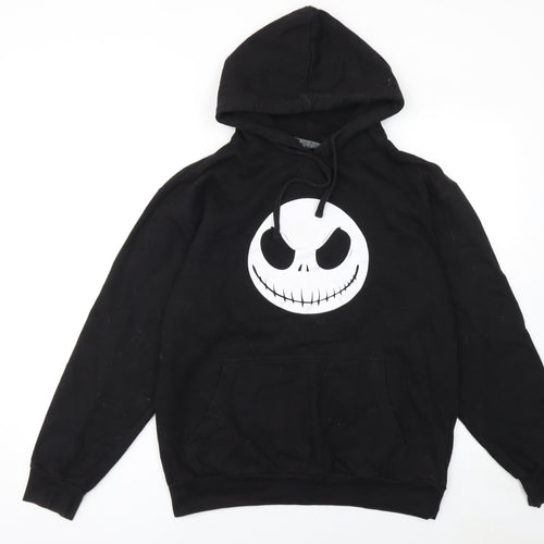 DE-LUX Men's Black Halloween Pullover Hoodie Size L Cotton Blend