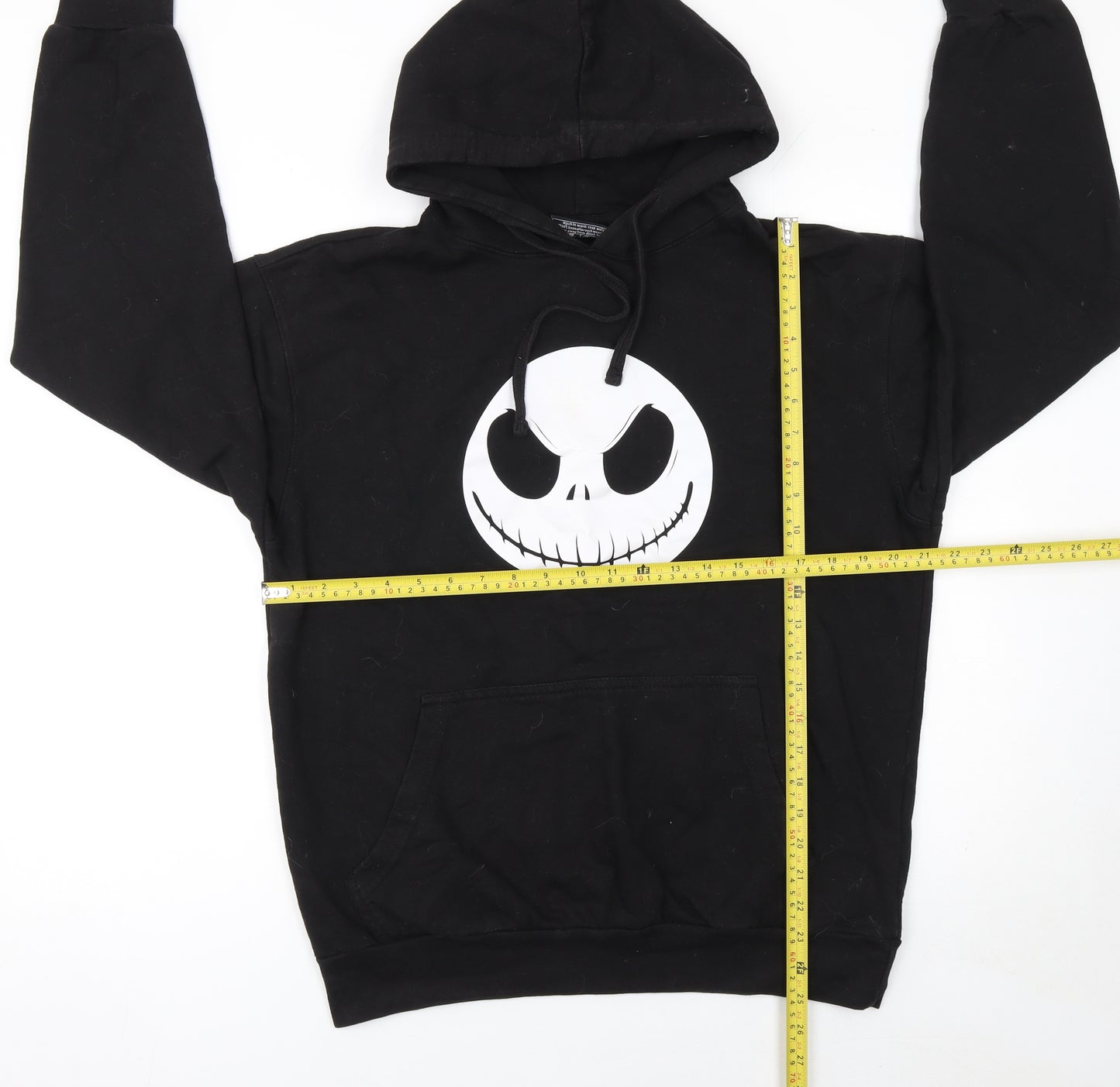 DE-LUX Men's Black Halloween Pullover Hoodie Size L Cotton Blend