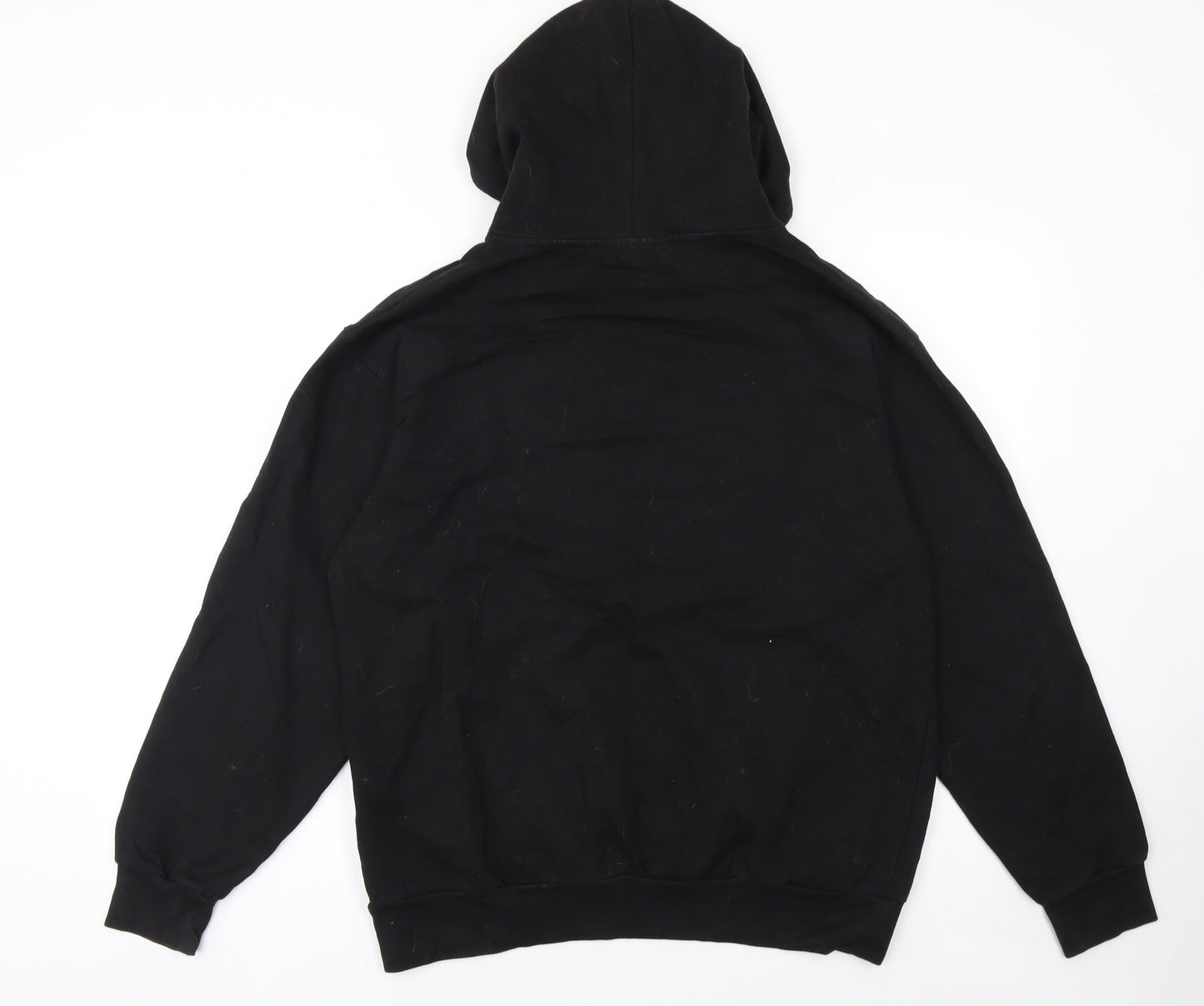 DE-LUX Men's Black Halloween Pullover Hoodie Size L Cotton Blend