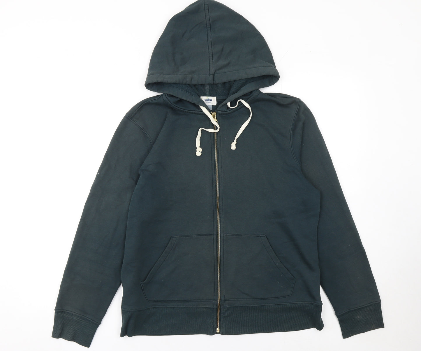 Old Navy Men's Green Full Zip Hoodie L Fleece Cotton Blend