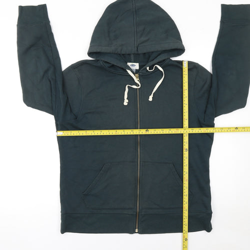 Old Navy Men's Green Full Zip Hoodie L Fleece Cotton Blend