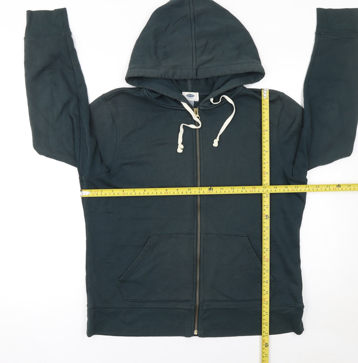 Old Navy Men's Green Full Zip Hoodie L Fleece Cotton Blend