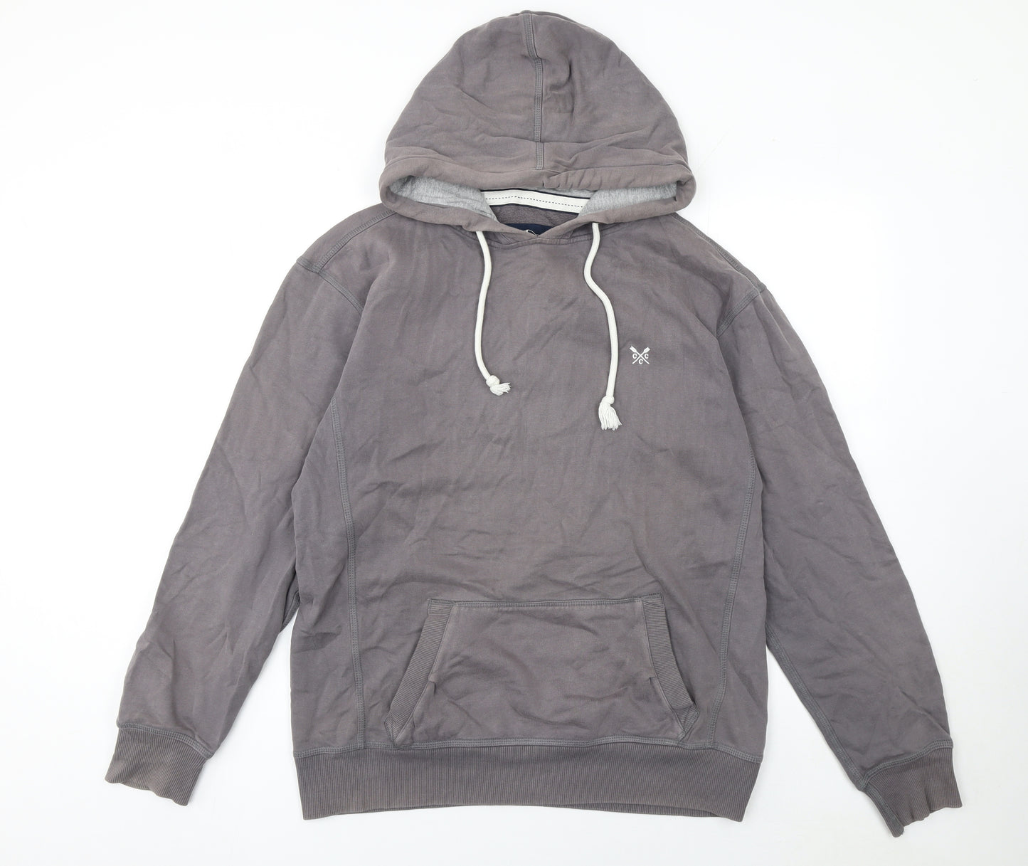 Crew Clothing Co. Men's Grey Small Pullover Cotton Hoodie