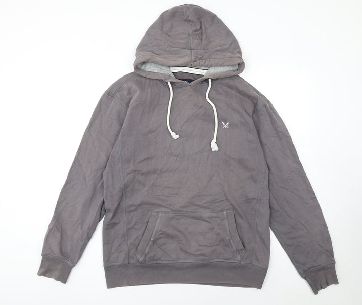 Crew Clothing Co. Men's Grey Small Pullover Cotton Hoodie