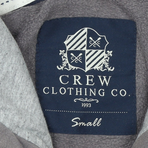 Crew Clothing Co. Men's Grey Small Pullover Cotton Hoodie