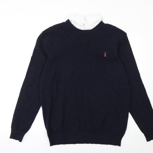 Next Men’s Blue Cotton Crew Neck Jumper 2XL Classic Knit