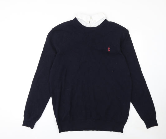 Next Men’s Blue Cotton Crew Neck Jumper 2XL Classic Knit