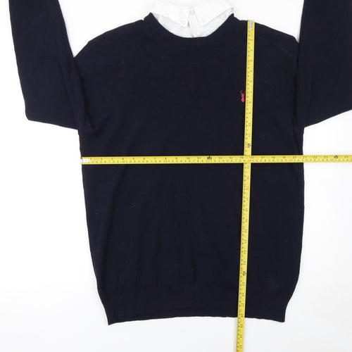 Next Men’s Blue Cotton Crew Neck Jumper 2XL Classic Knit