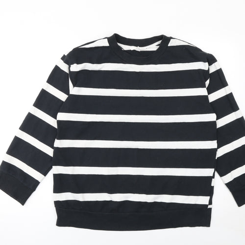 H&M MAMA Women's Black White Striped Pullover Sweatshirt Size S