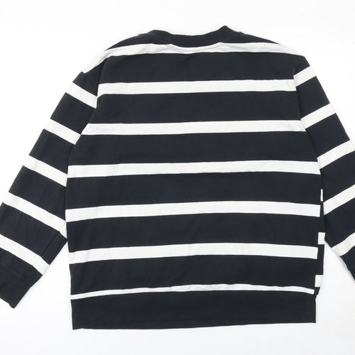 H&M MAMA Women's Black White Striped Pullover Sweatshirt Size S