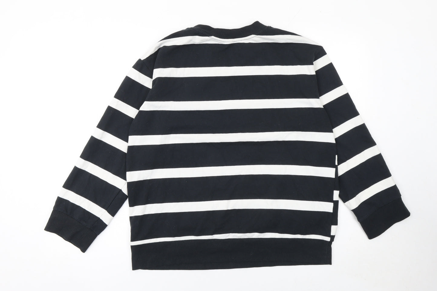 H&M MAMA Women's Black White Striped Pullover Sweatshirt Size S