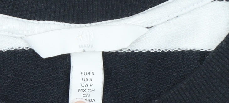 H&M MAMA Women's Black White Striped Pullover Sweatshirt Size S