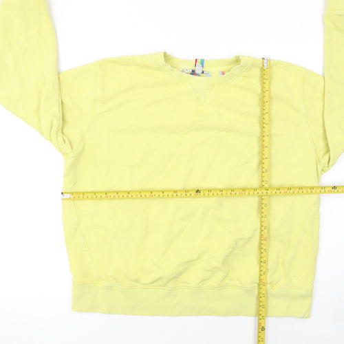 Joules Women Yellow Cotton Crew Neck Long Sleeve Sweatshirt UK 16