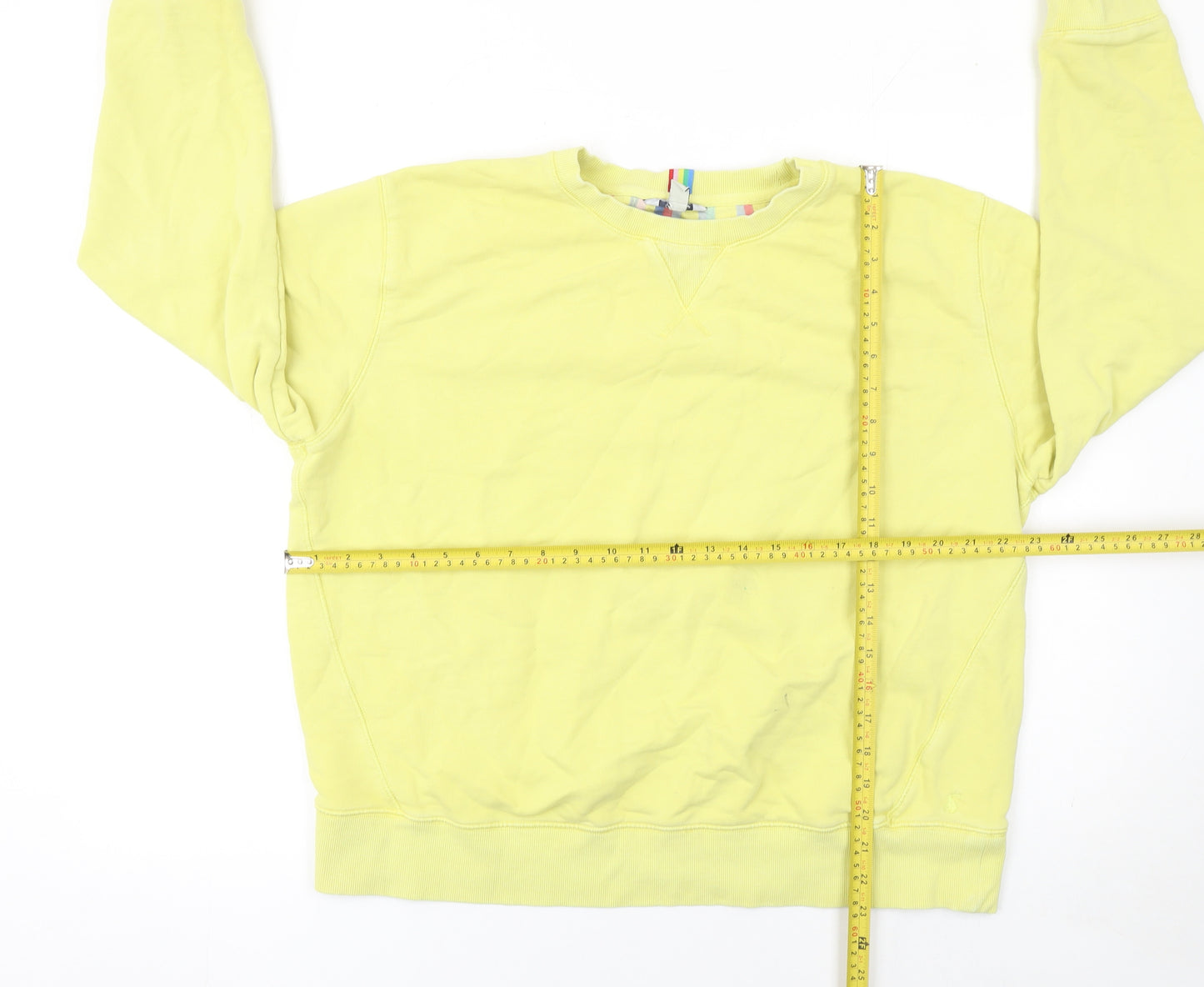 Joules Women Yellow Cotton Crew Neck Long Sleeve Sweatshirt UK 16