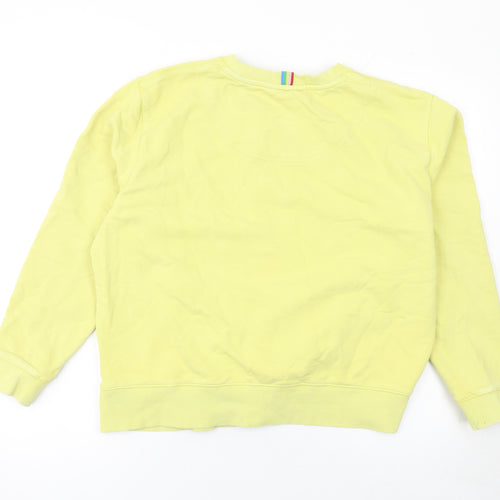Joules Women Yellow Cotton Crew Neck Long Sleeve Sweatshirt UK 16