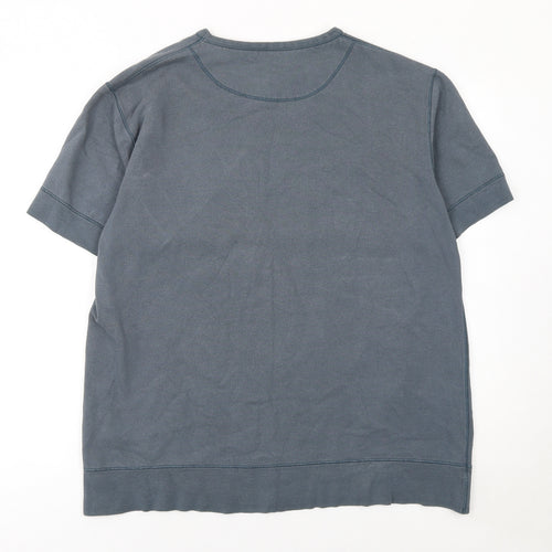 French Connection Men's Blue Cotton Short Sleeve Crew Neck T-Shirt M
