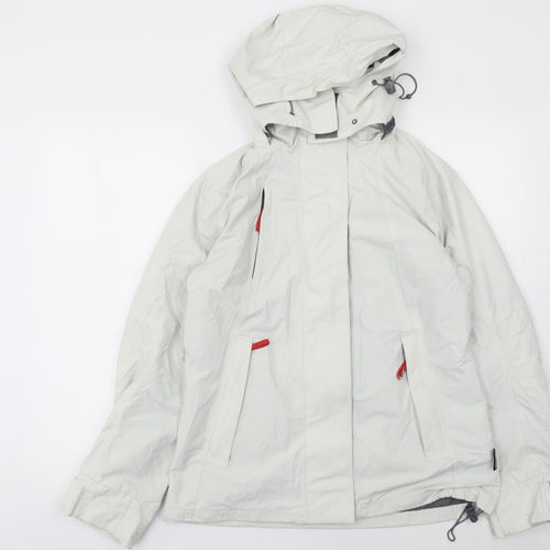 Mountainlife Womens White Waterproof Hooded Rain Jacket Size 10