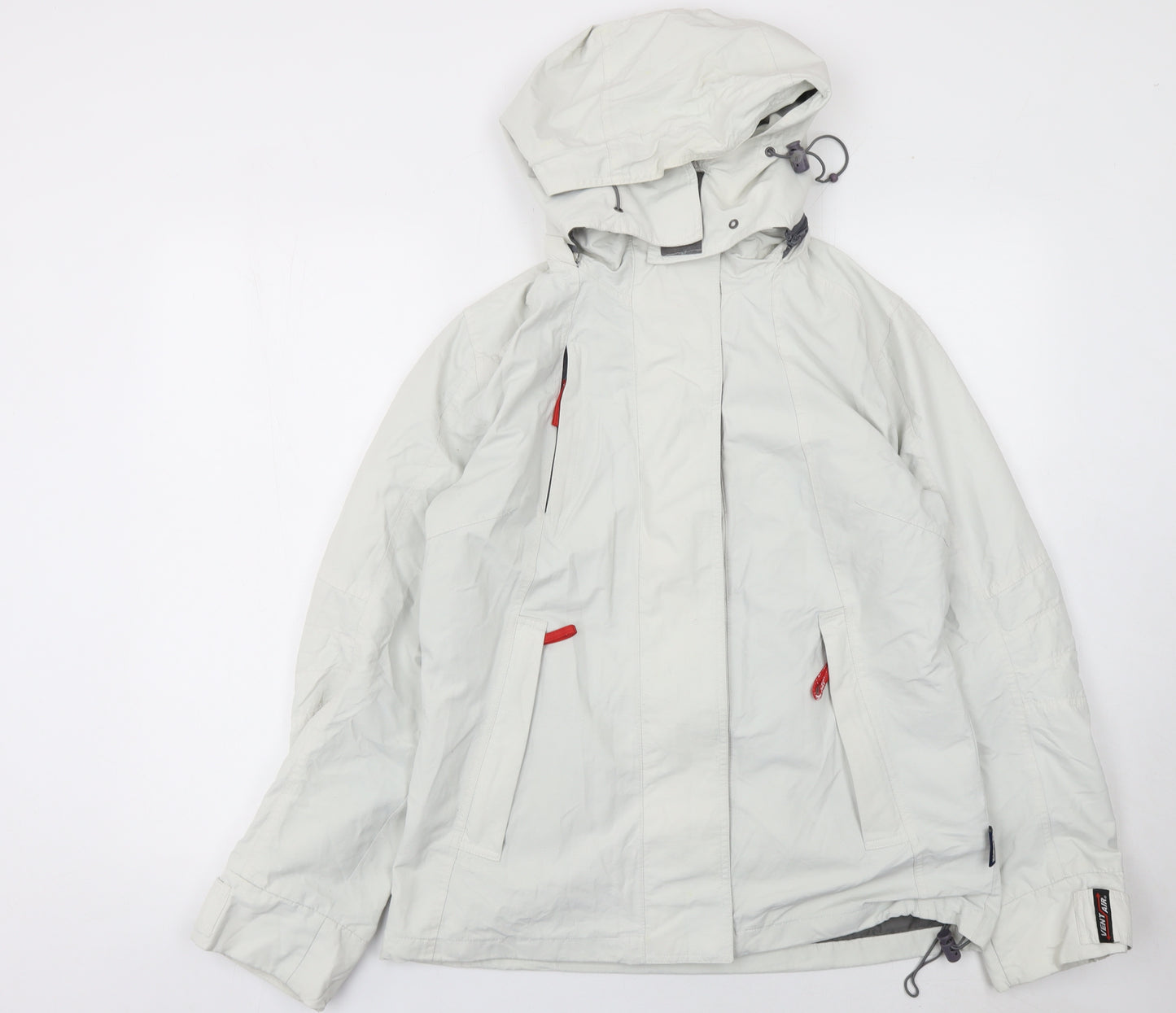 Mountainlife Womens White Waterproof Hooded Rain Jacket Size 10