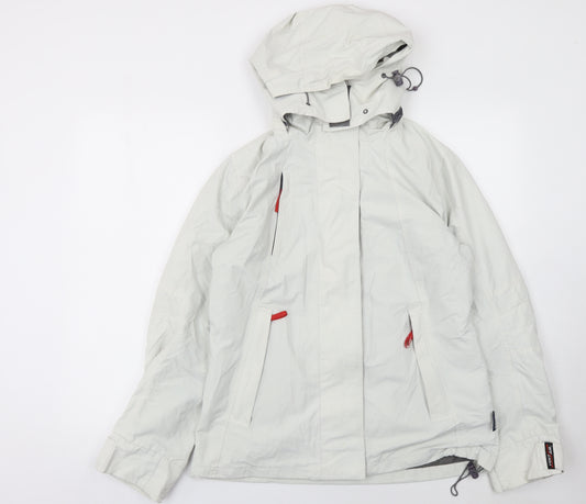 Mountainlife Womens White Waterproof Hooded Rain Jacket Size 10