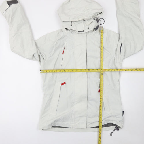 Mountainlife Womens White Waterproof Hooded Rain Jacket Size 10