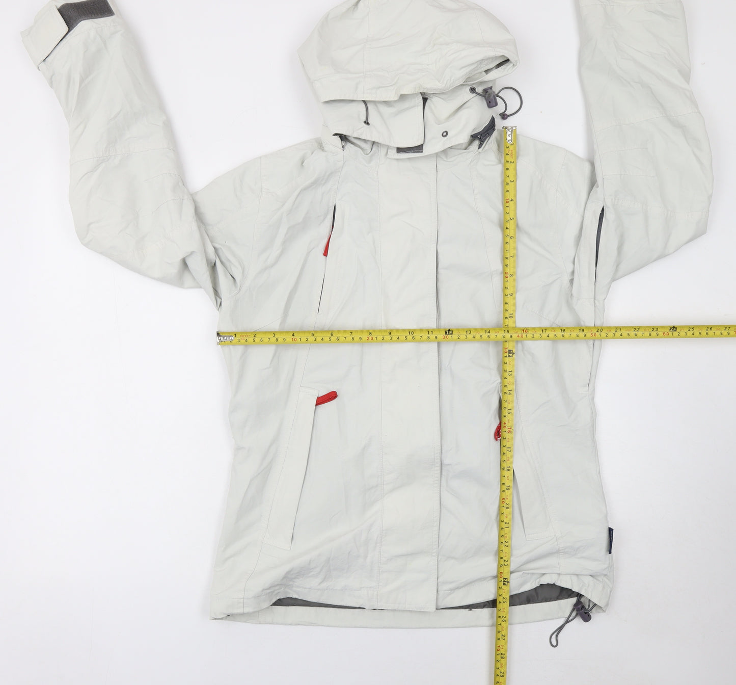 Mountainlife Womens White Waterproof Hooded Rain Jacket Size 10