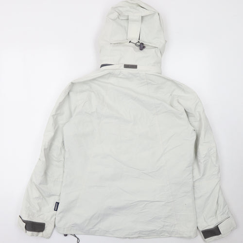 Mountainlife Womens White Waterproof Hooded Rain Jacket Size 10