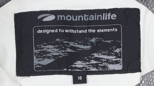 Mountainlife Womens White Waterproof Hooded Rain Jacket Size 10