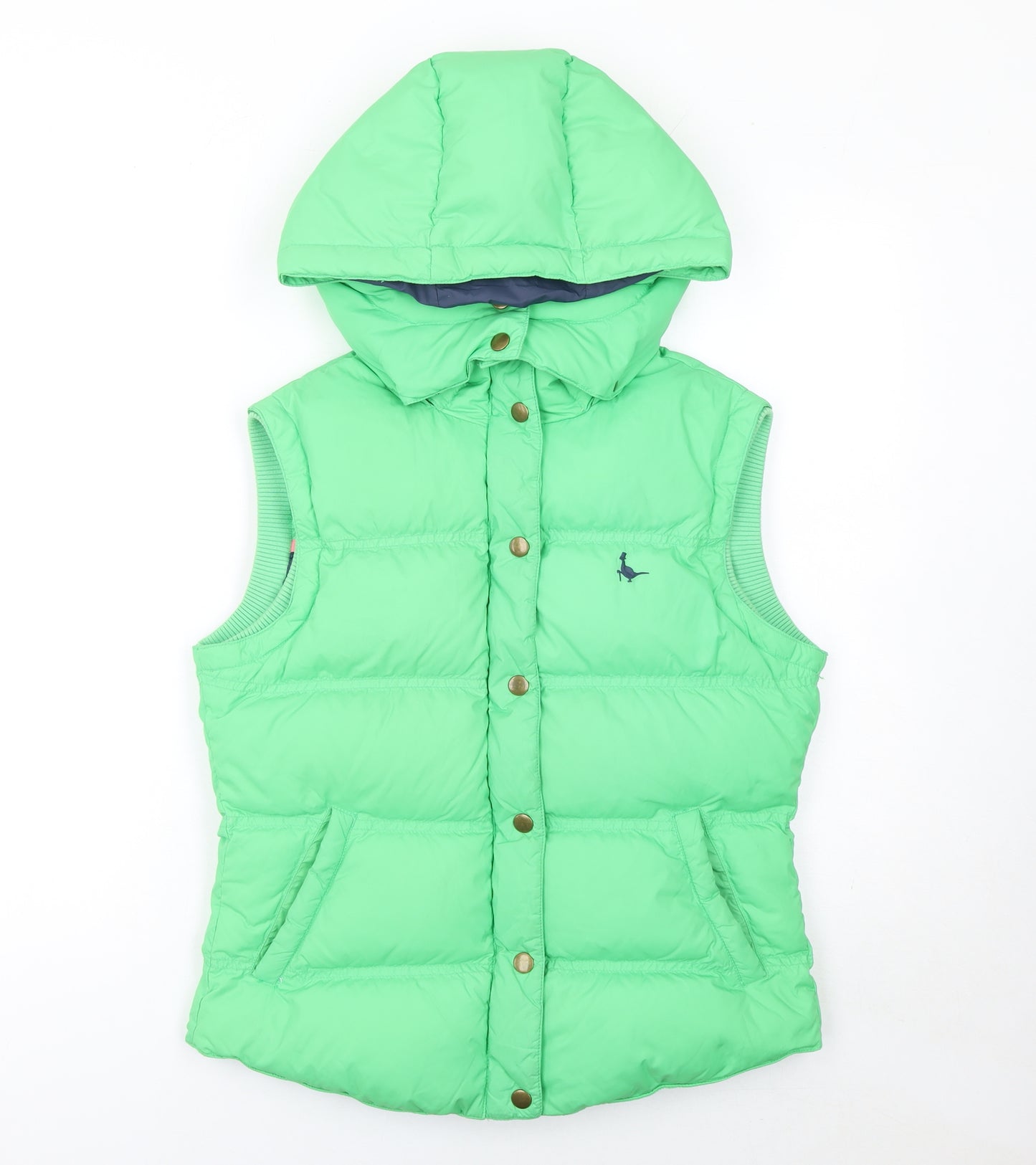 Jack Wills Women’s Green Puffer Hooded Waistcoat Size 10