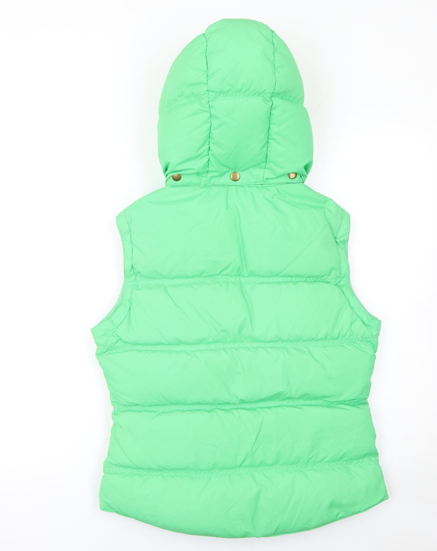 Jack Wills Women’s Green Puffer Hooded Waistcoat Size 10