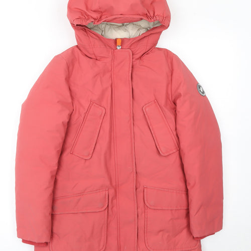 Save The Duck Girls Pink Hooded Parka Coat 10 Years Winter Insulated Jacket