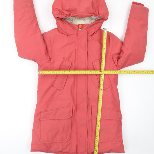 Save The Duck Girls Pink Hooded Parka Coat 10 Years Winter Insulated Jacket