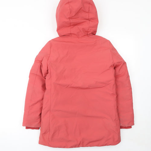 Save The Duck Girls Pink Hooded Parka Coat 10 Years Winter Insulated Jacket