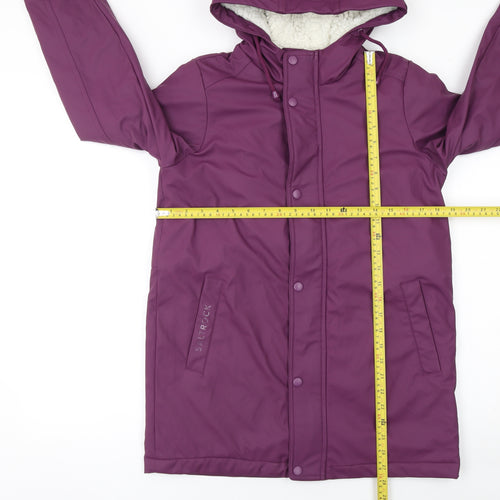 Saltrock Girls Purple Hooded Waterproof Parka Coat 13 Years Lined Winter Jacket