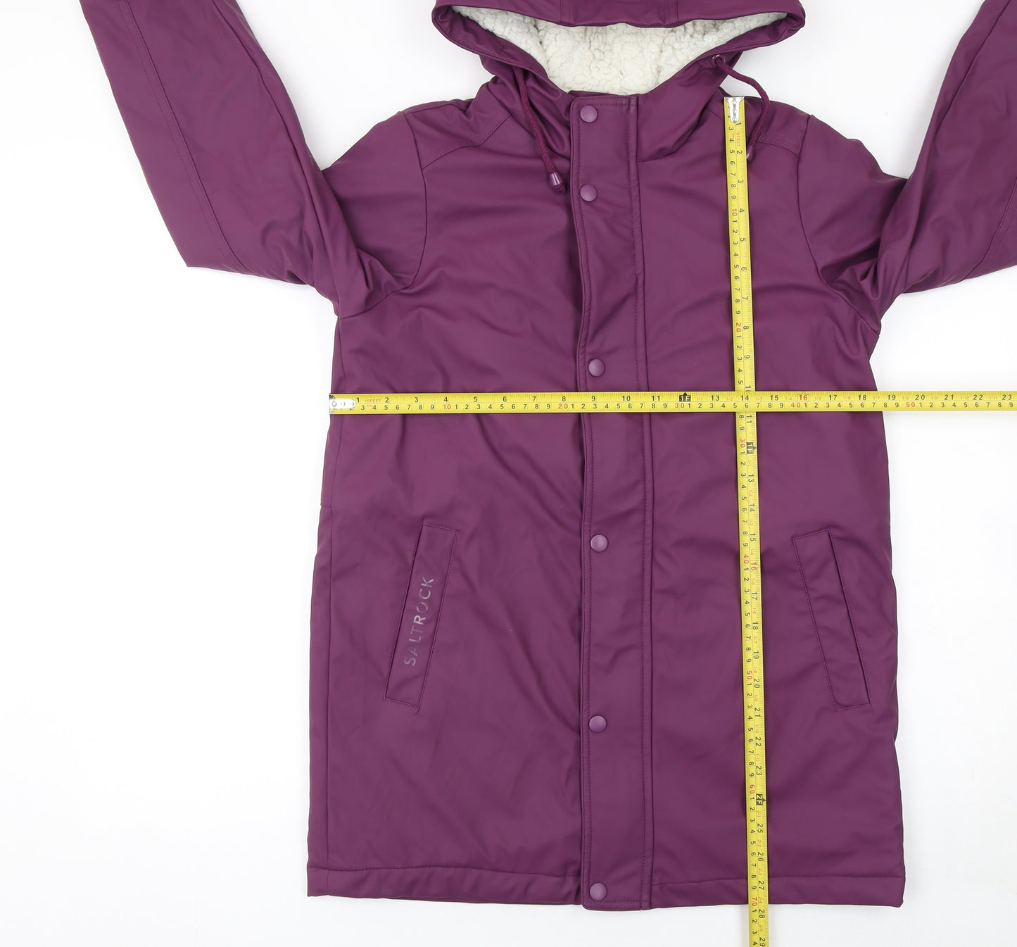 Saltrock Girls Purple Hooded Waterproof Parka Coat 13 Years Lined Winter Jacket
