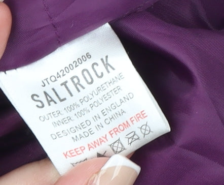 Saltrock Girls Purple Hooded Waterproof Parka Coat 13 Years Lined Winter Jacket