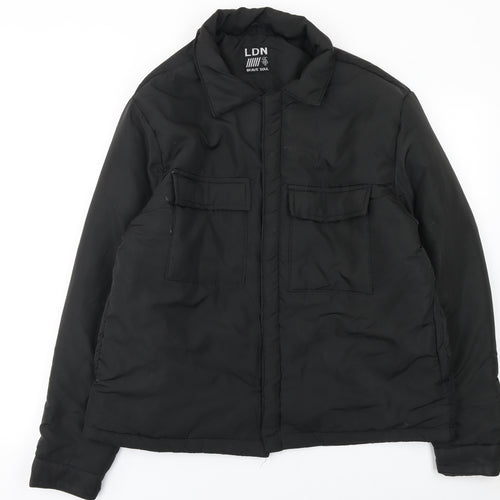 Brave Soul Women Black L Puffer Jacket Winter Zip Coat