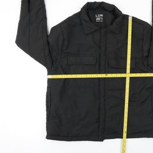 Brave Soul Women Black L Puffer Jacket Winter Zip Coat