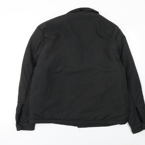 Brave Soul Women Black L Puffer Jacket Winter Zip Coat