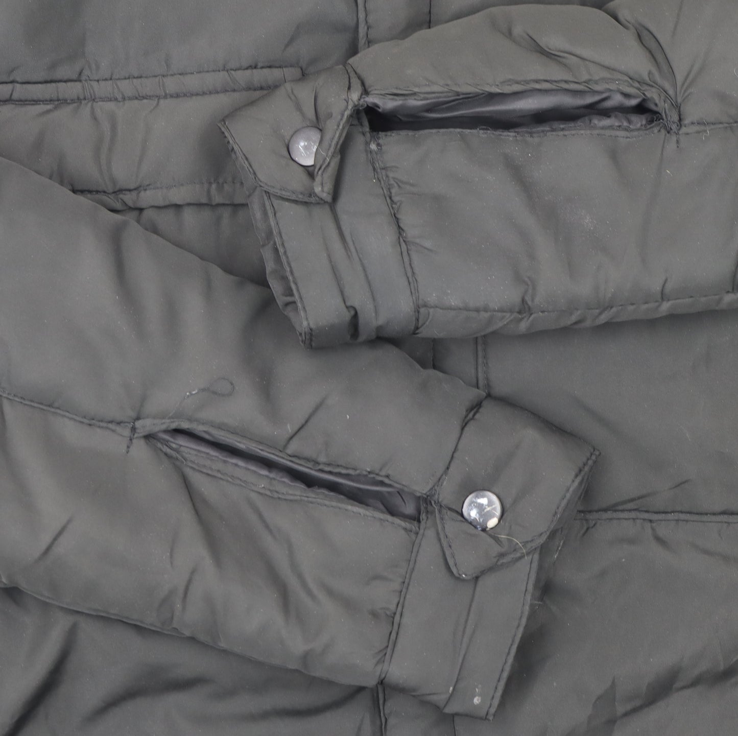 Brave Soul Women Black L Puffer Jacket Winter Zip Coat