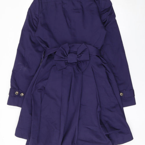 Topshop Women's Purple Cotton Belted Trench Coat UK 12