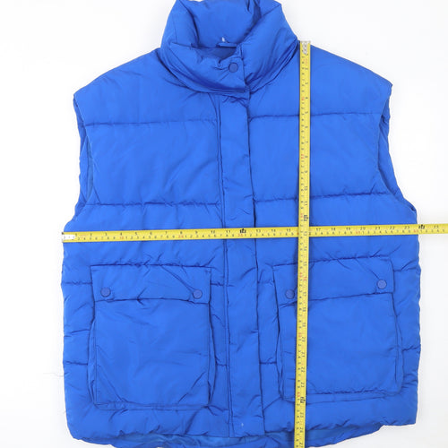 Primark Womens Blue M Puffer Sleeveless Waistcoat