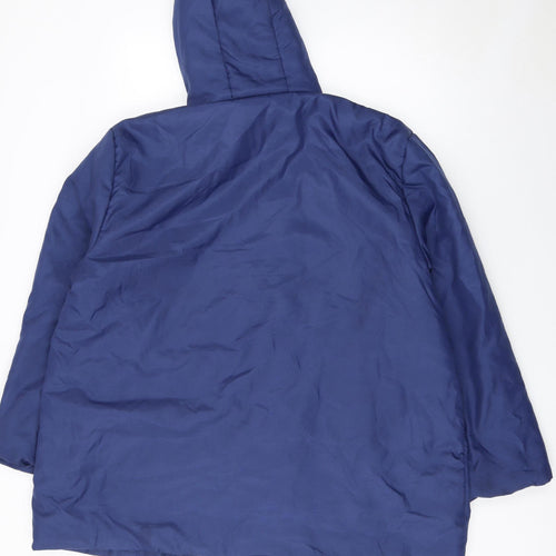 Anne de Lançay Women's Blue Quilted Hooded Winter Coat XL