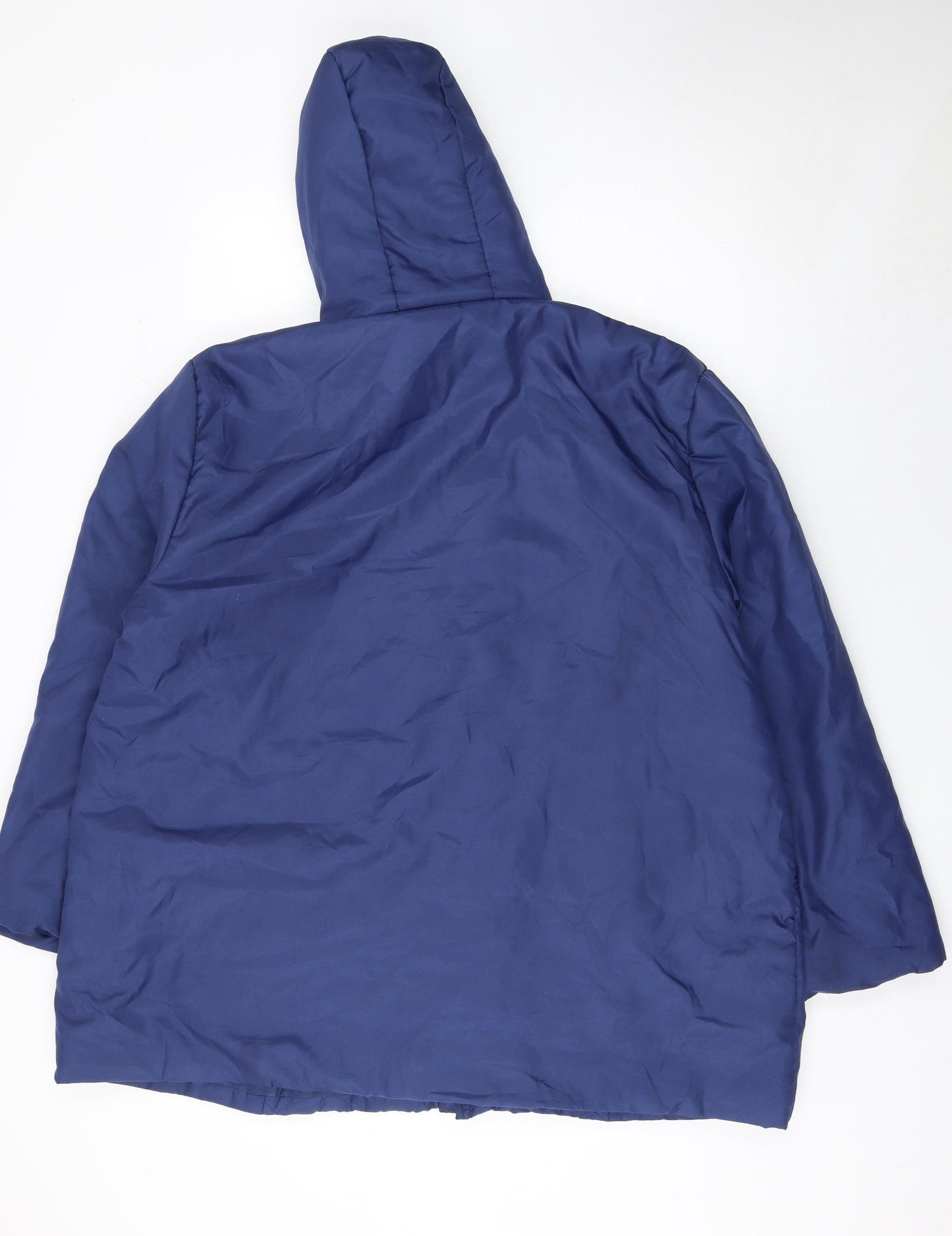 Anne de Lançay Women's Blue Quilted Hooded Winter Coat XL