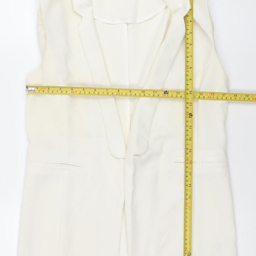 Atmosphere Women's Ivory Size 10 Sleeveless Shawl Lapel Waistcoat