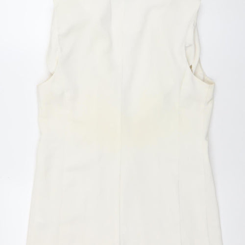 Atmosphere Women's Ivory Size 10 Sleeveless Shawl Lapel Waistcoat
