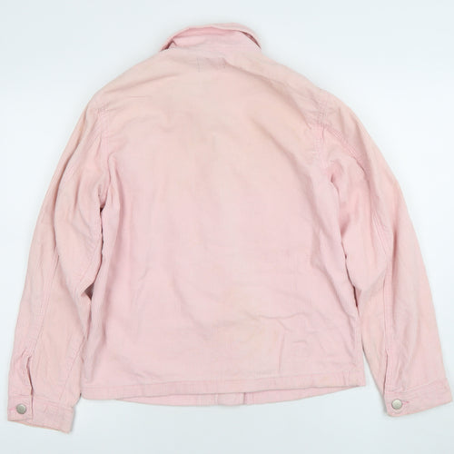Boohoo Women Pink Corduroy Button Jacket UK 8 Casual Long Sleeve