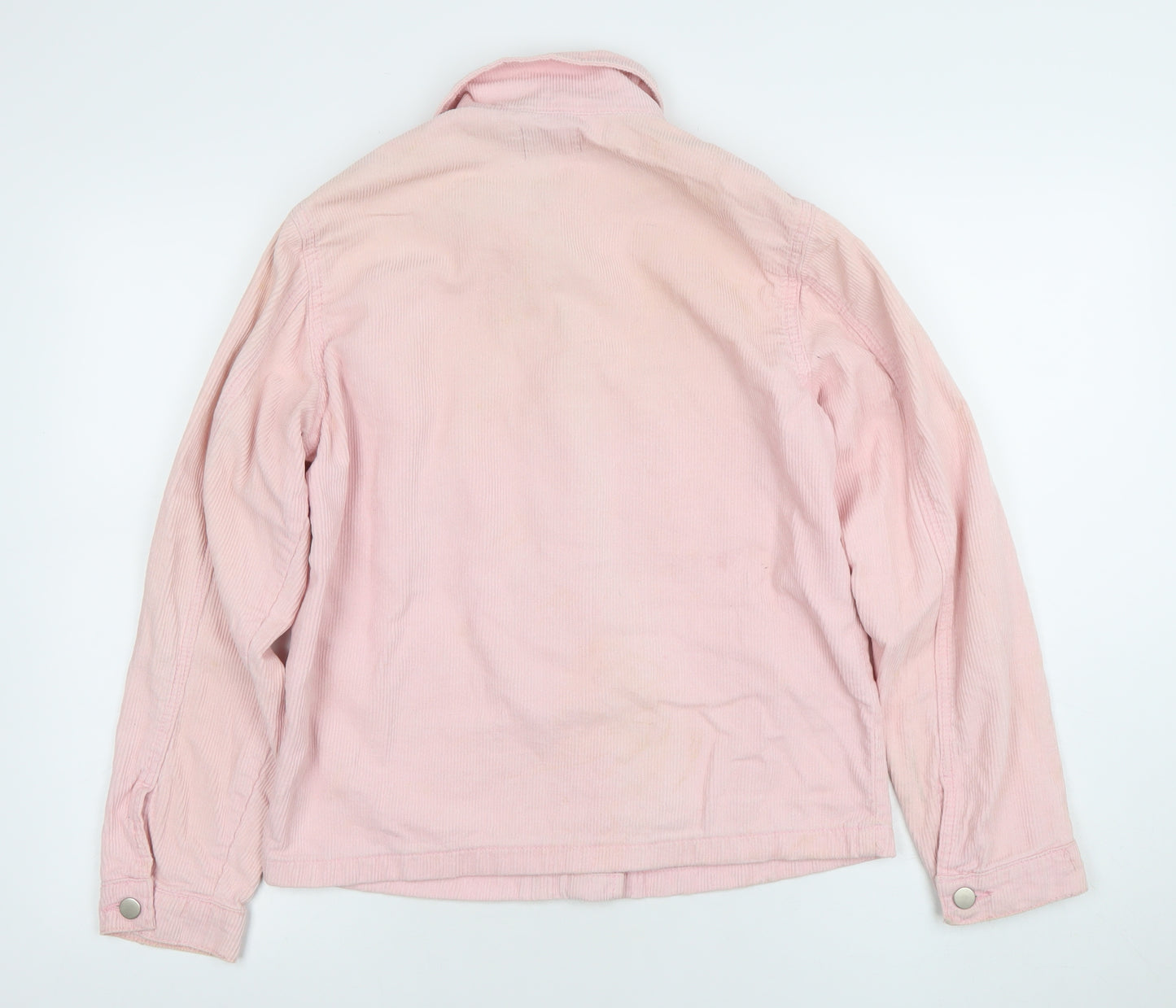 Boohoo Women Pink Corduroy Button Jacket UK 8 Casual Long Sleeve
